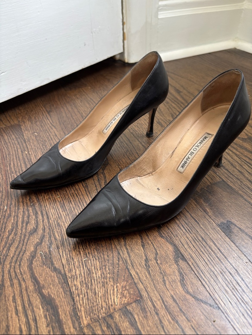 Manolo Blahnik BB 70mm Leather Stiletto Pumps - Picture 2 of 6